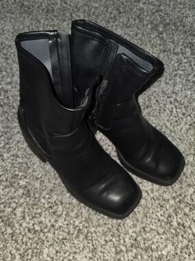 Black Chunky Heel Boots